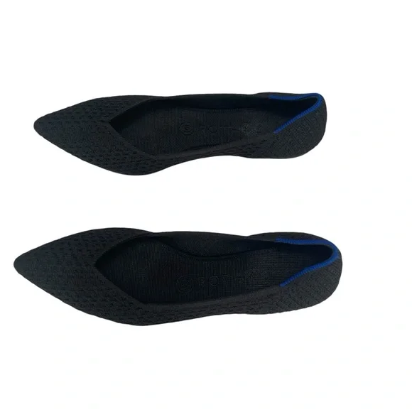 Rothy's Black Flats Elegant Minimalist Design - Picture 2 of 9